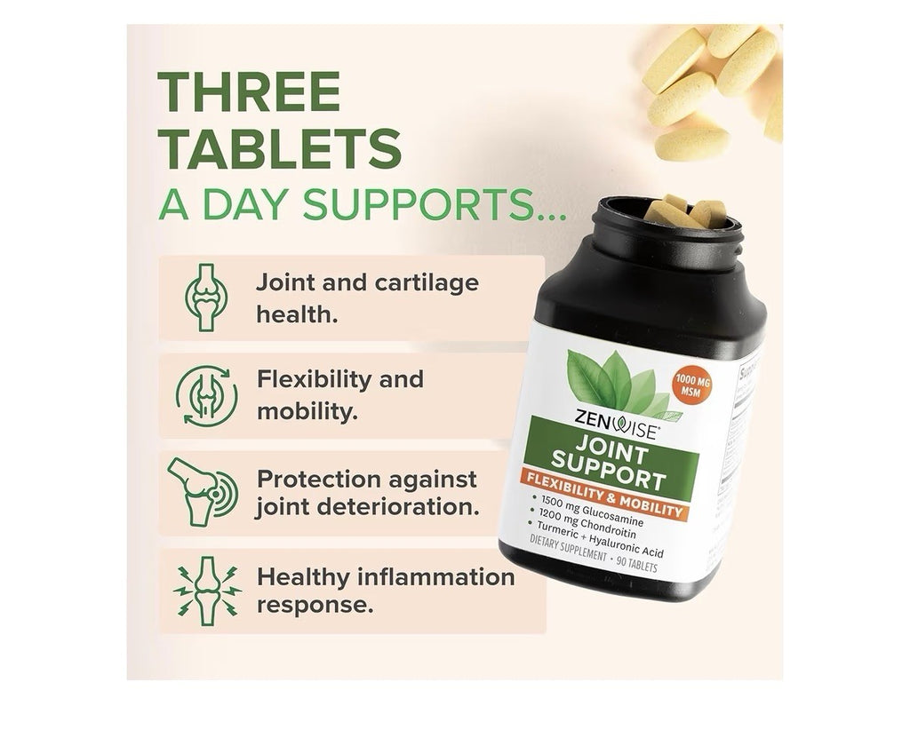 Zenwise Health Joint Support Supplement with Glucosamine Chondroitin MSM 90 Tabs