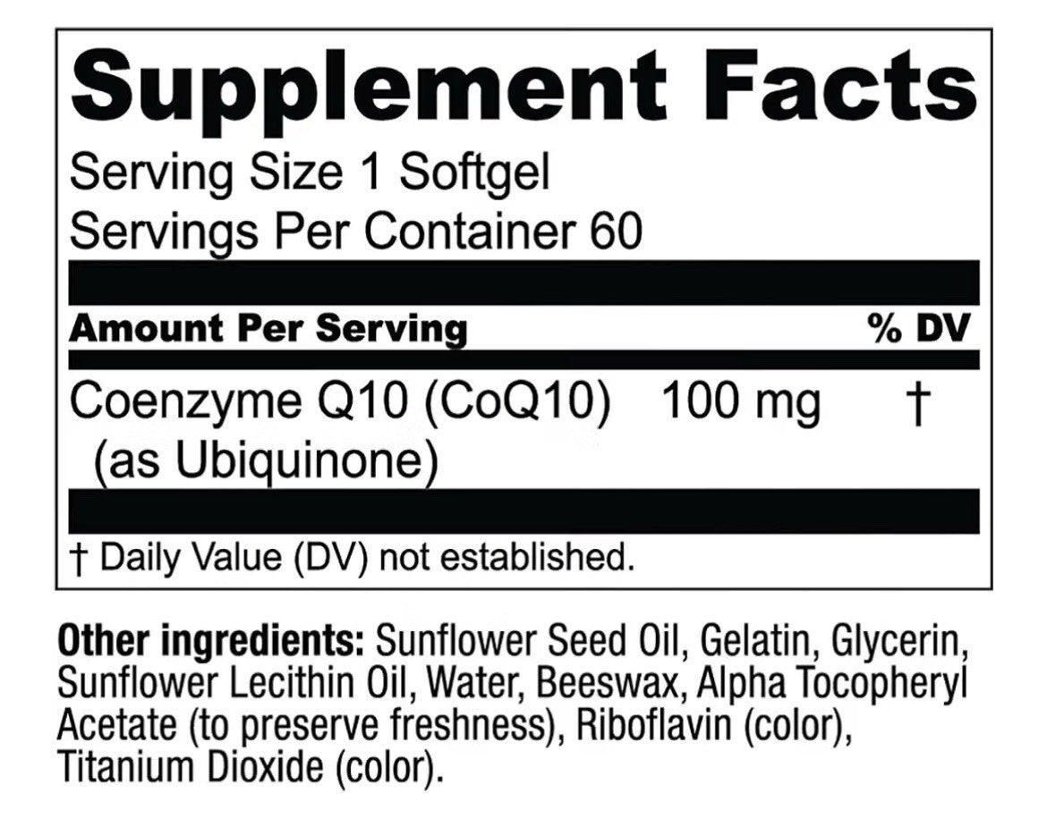 Live Conscious CoQWell CoQ10 Heart Brain Vascular Health Support 60 Softgels