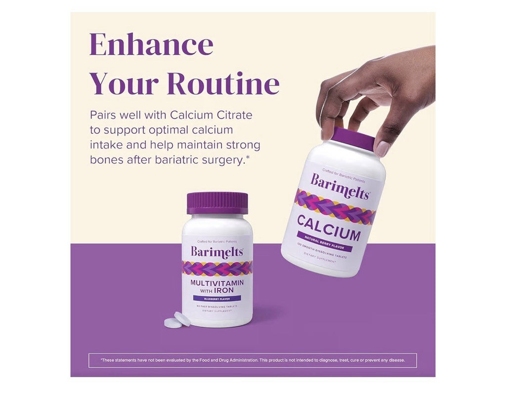 3 Pack BariMelts Multivitamin with Iron Bariatric Vitamins for Women Blueberry