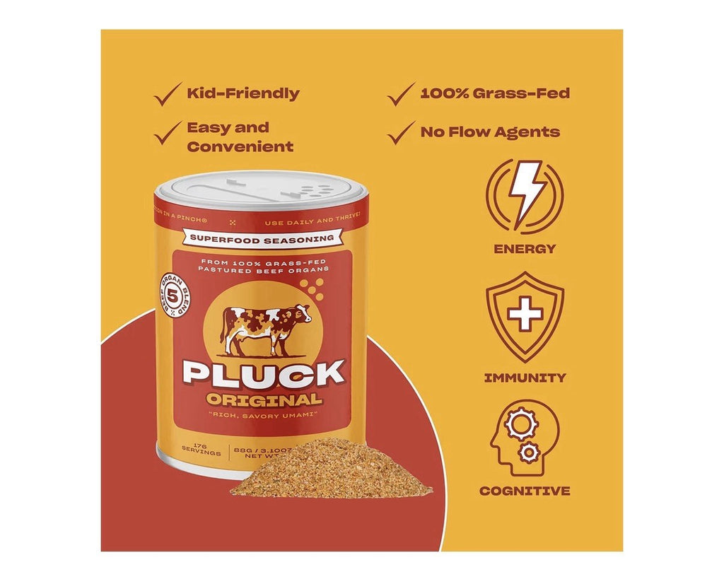 Pluck Original Organ Meat Blend Seasoning Grass-Fed Pastured Beef Organs 176serv