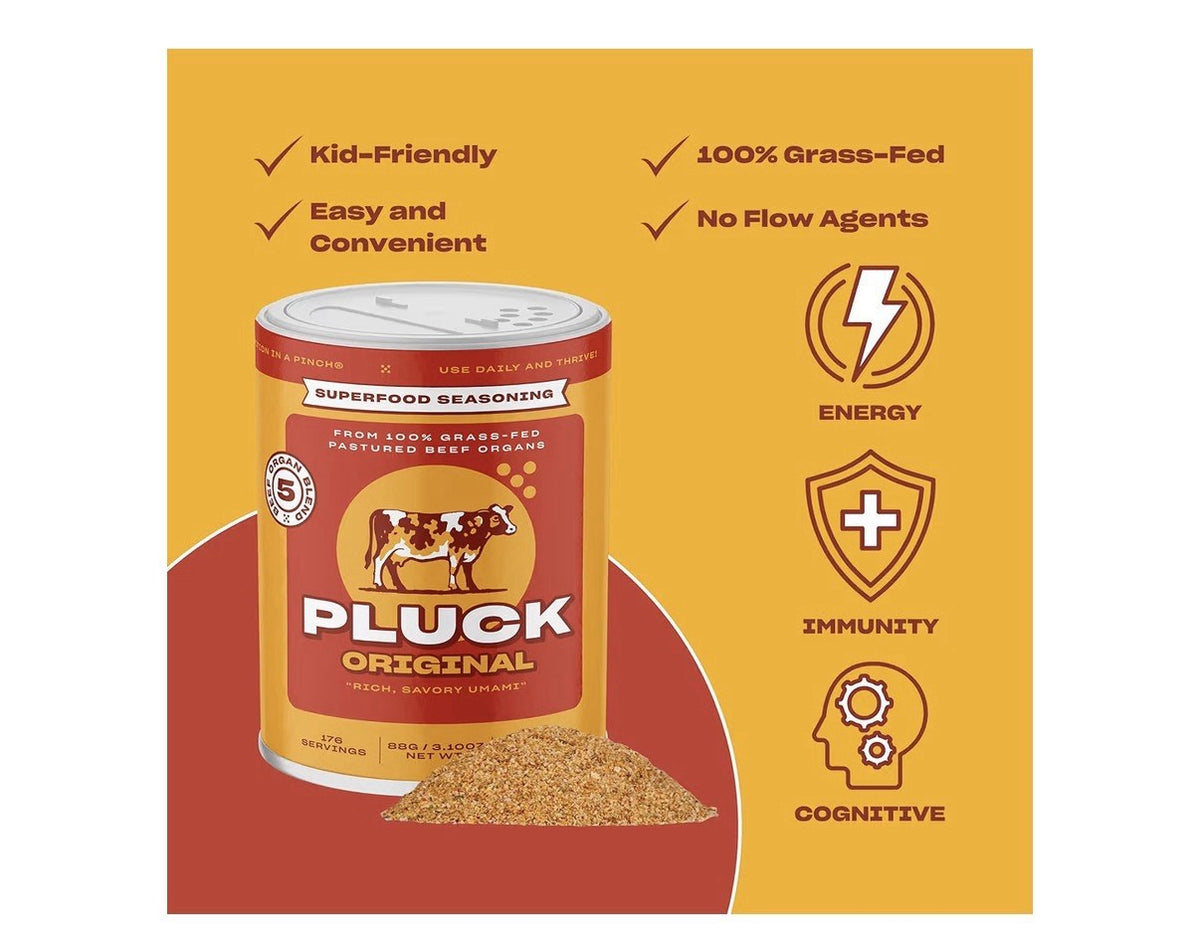 Pluck Original Organ Meat Blend Seasoning Grass-Fed Pastured Beef Organs 176serv