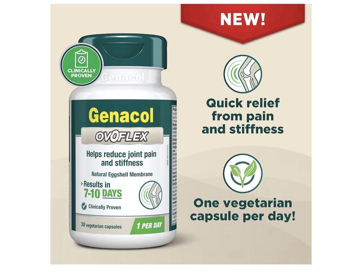 Genacol Ovoflex Eggshell Membrane Healthy Joint Comfort Flexibility 30 Capsules