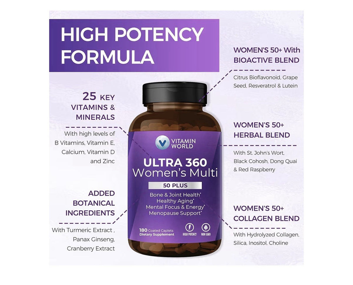 Vitamin World Ultra 360 Women’s Multi Multivitamin Women's 50+ Supplement 180Cap