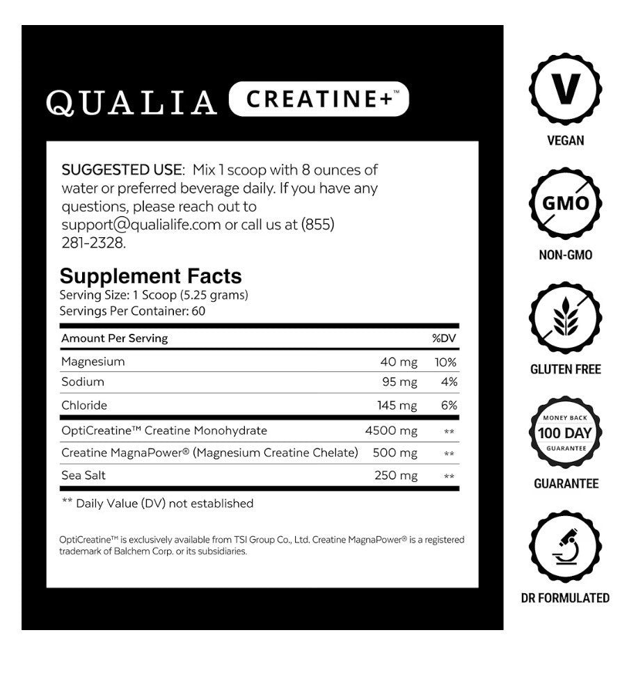Qualia Creatine Advanced Creatine Complex Muscle Performance Health Aging 11.1oz