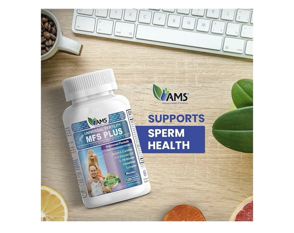 America Medic & Science MFS Plus Fertility Supplement for Men Sperm Booster 120c