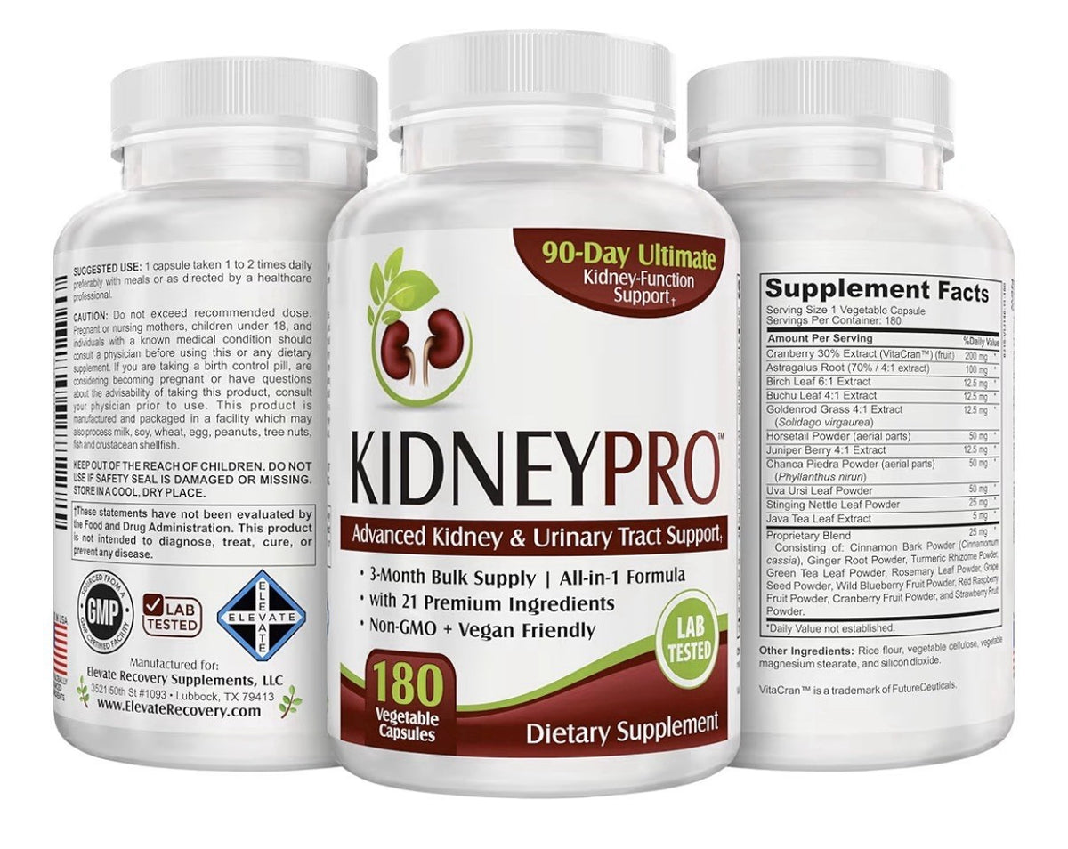 KidneyPRO Advances Kidney & Urinary Tract Support Supplement Women & Men 180Caps