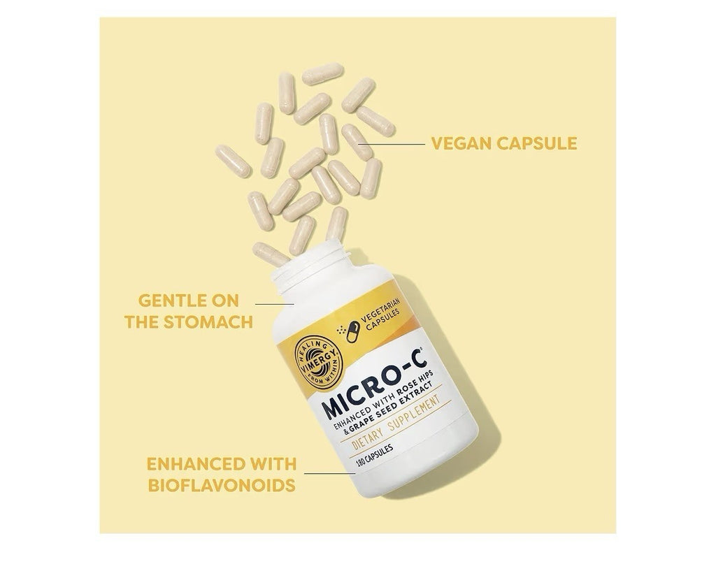 Vimergy Micro-C Vitamin C Capsules 500mg per Capsule Bones Immune Support 180cap