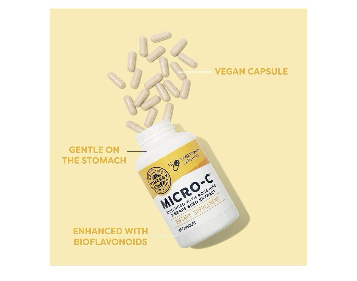 Vimergy Micro-C Vitamin C Capsules 500mg per Capsule Bones Immune Support 180cap