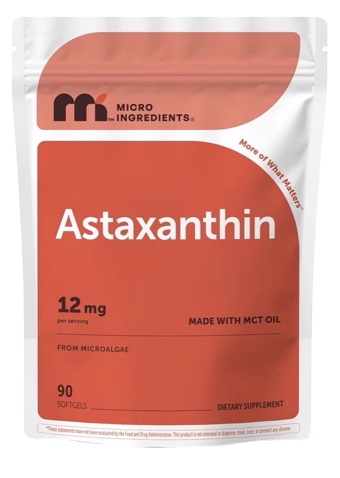Micro Ingredients Astaxanthin 12mg From Microalgae Triple Strength 90 Softgels