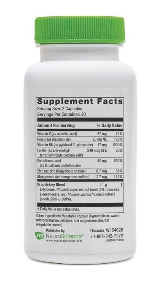 Neuroscience ExcitaPlus NeuroAdrenal Adrenal Support Cortisol Health 60 Capsule