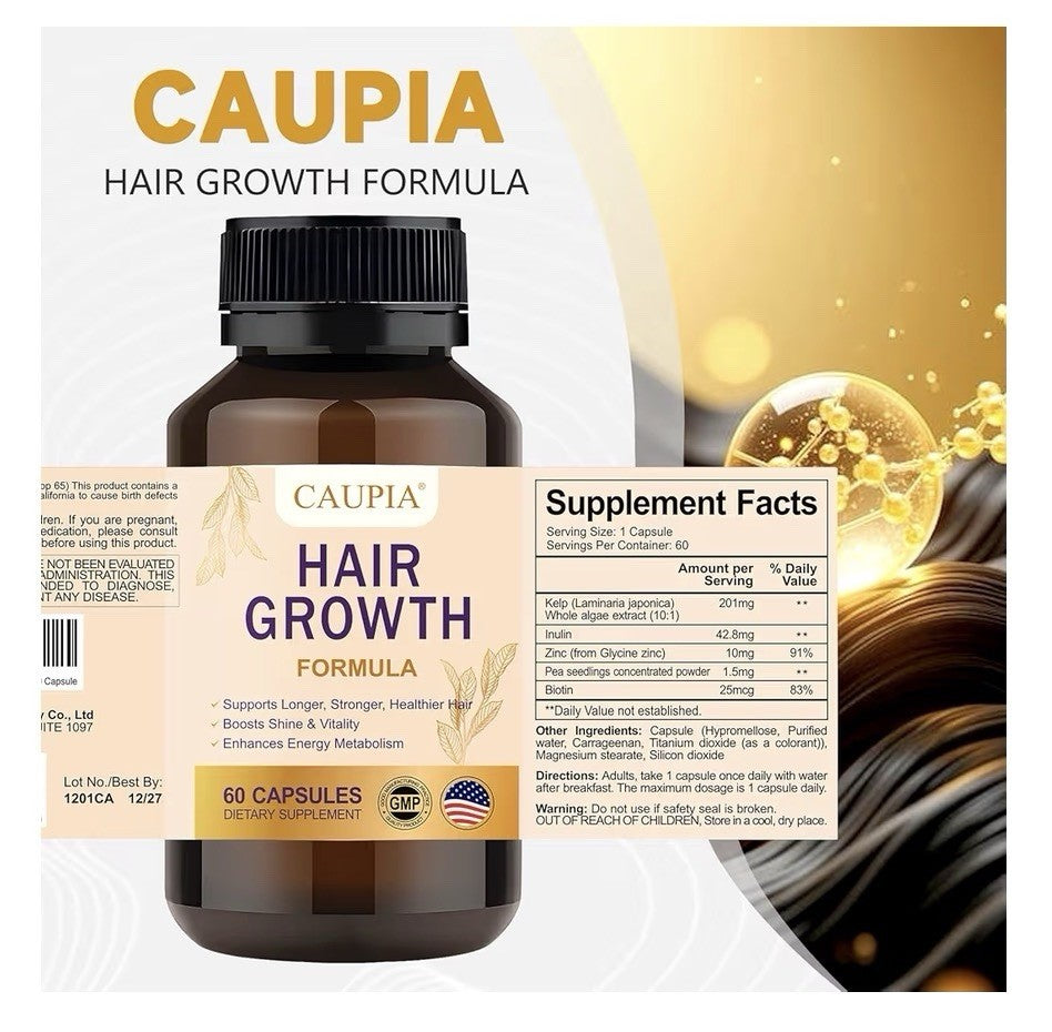 CAUPIA Hair Growth Formula Stronger Longer Healthier Hair Energy Metabolism 60ca