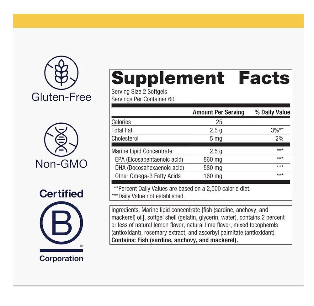 Metagenics OmegaGenics Fish Oil EPA-DHA 720 mg Heart Health Immunity 120softgels