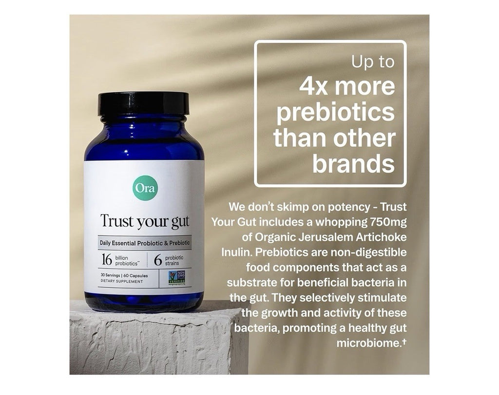 Ora Trust Your Gut Probiotic Prebiotic 16 Billion Probiotic 6 Probiotic Strains