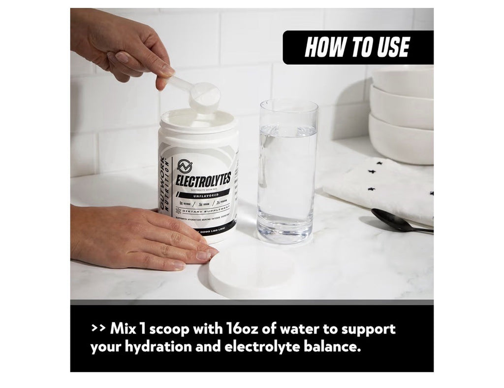 Outwork Nutrition Electrolytes Powder Hydration Exercise Muscle 30srv Unflavored