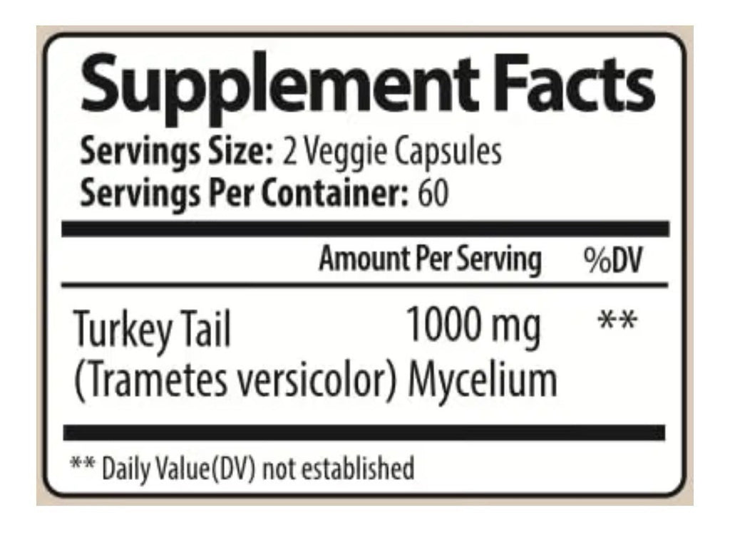Parker Naturals Turkey Tail Mushroom Organic Supplement Immune System Aid 120Cap