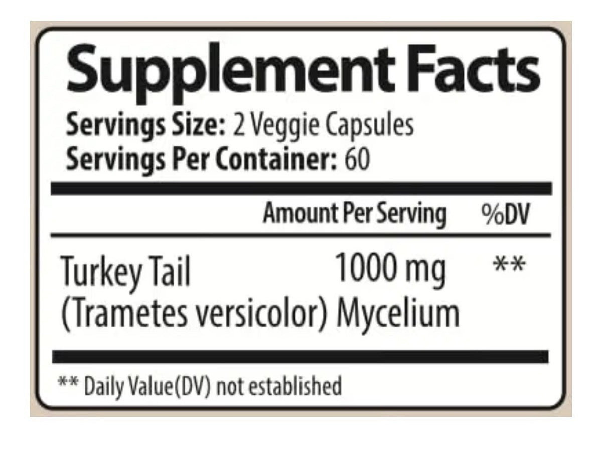 Parker Naturals Turkey Tail Mushroom Organic Supplement Immune System Aid 120Cap