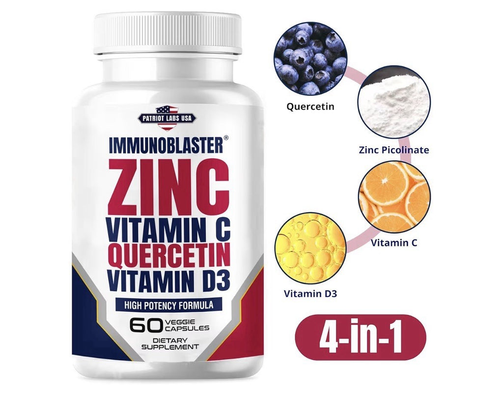 IMMUNO BLASTER Zinc Quercetin Vitamin C, D3 Antioxidant Immune Support 60Capsule