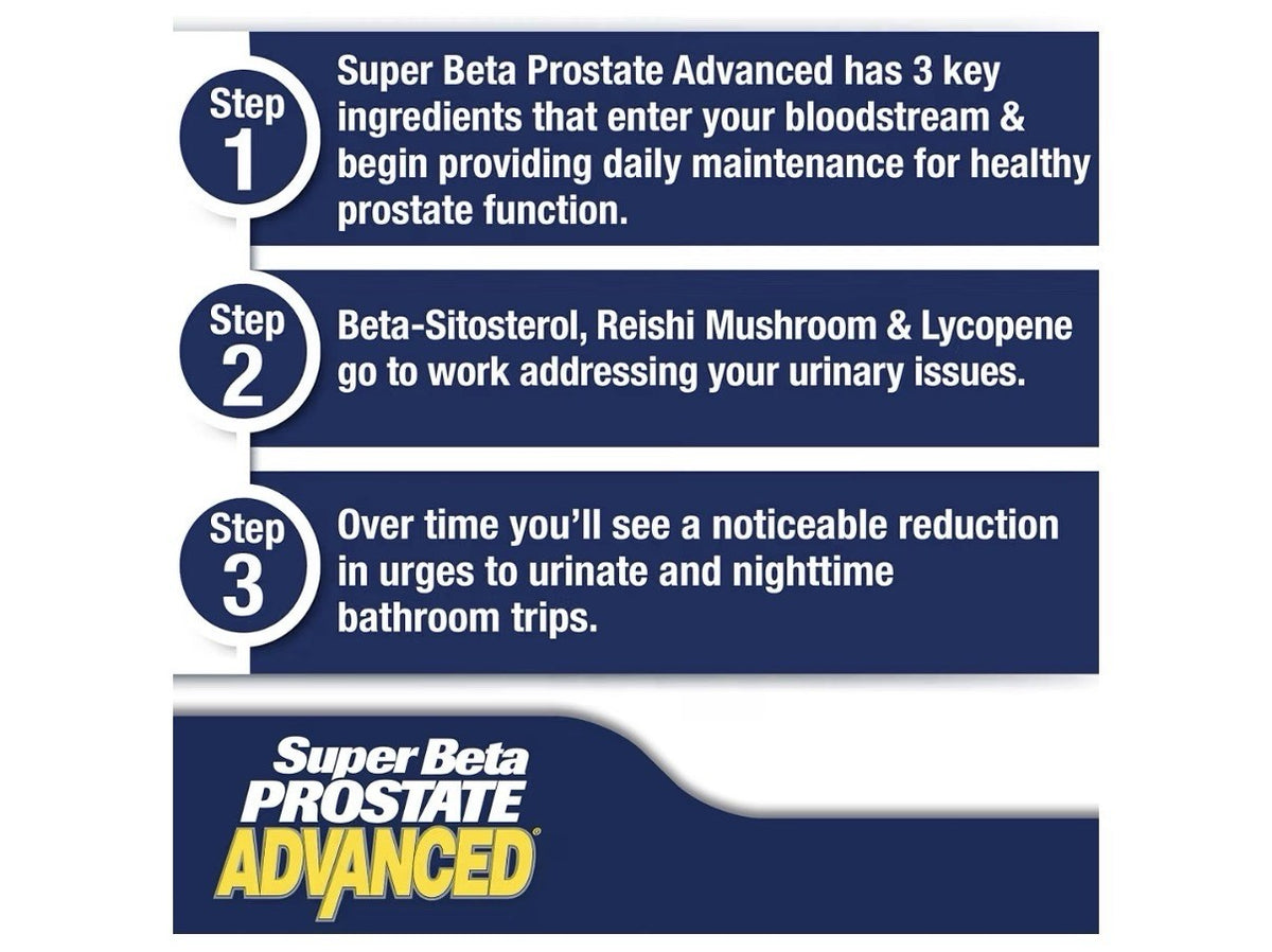 SUPER BETA PROSTATE Advanced Men Prostate Bladder Health 2 Pack Chewable Tablets