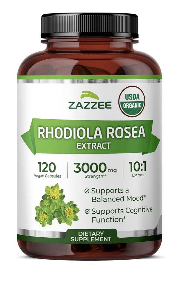 Zazzee Rhodiola Rossa Extract Supports Balanced Mood Cognitive Function 120 Caps