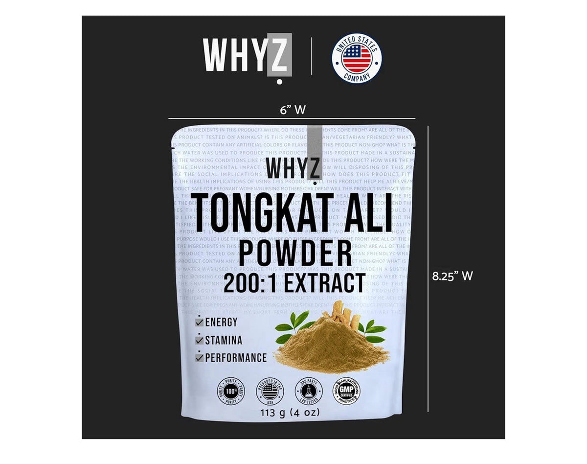WHYZ Tongkat Al Powder 113g Pure Longjack 200:1 Extract Eurycoma Longifolia 4oz