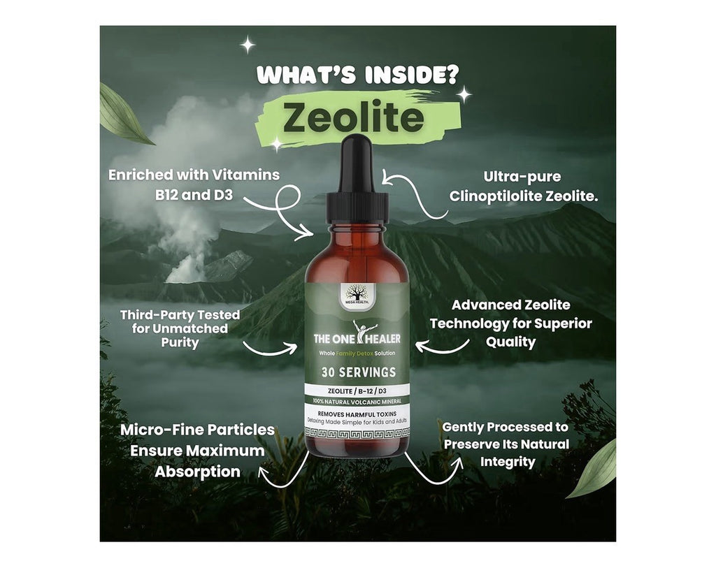 Mega Health The One Healer Zeolite Detox for Kids & Adults Pure Drops 1oz 30serv