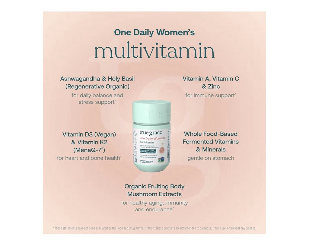 true grace one daily women's multivitamin immune energy beauty support 30 Tablet
