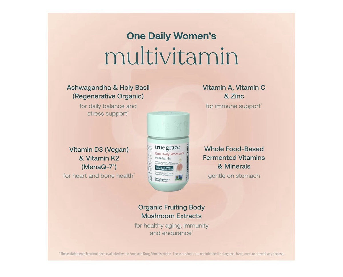 true grace one daily women's multivitamin immune energy beauty support 30 Tablet