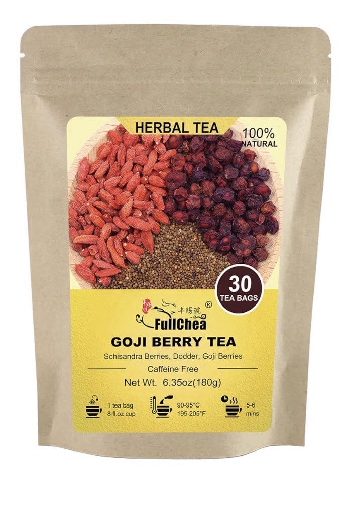 FullChea Goji Schisandra Berries 30 Tea Bags For Men Supports Kidney Health