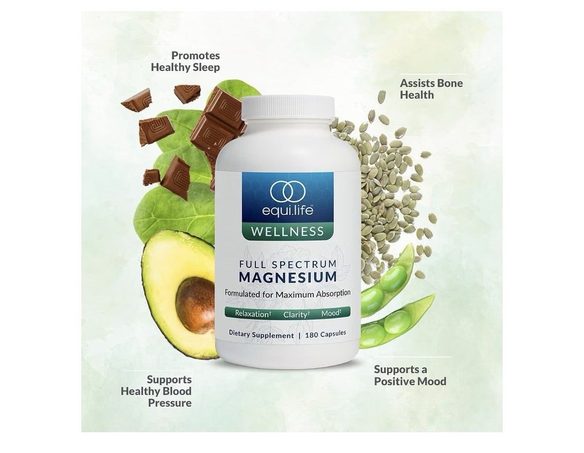 EquiLife Wellness Full Spectrum Magnesium Relaxation Clarity Mood 180 Capsules