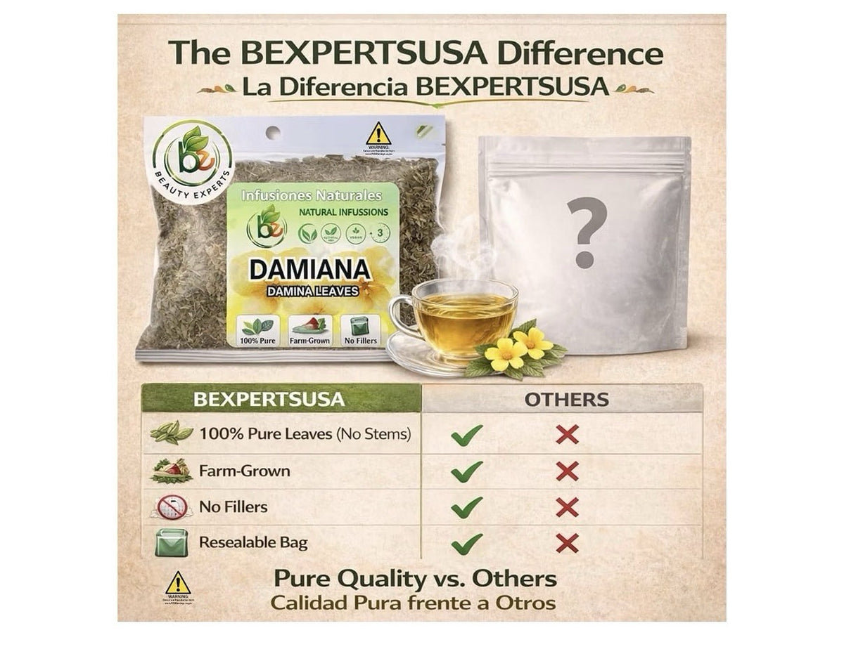 B-Experts Damiana Leaves Leaf Te Loose Herbal + Stainless Steel Tea Infuser 4 oz