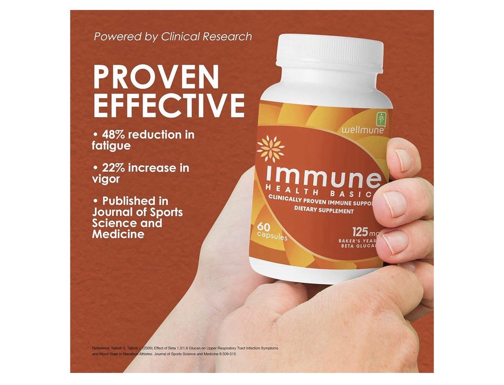 Immune Health Basics Wellmune Immune Support 125mg Beta Glucan Supplement 60caps