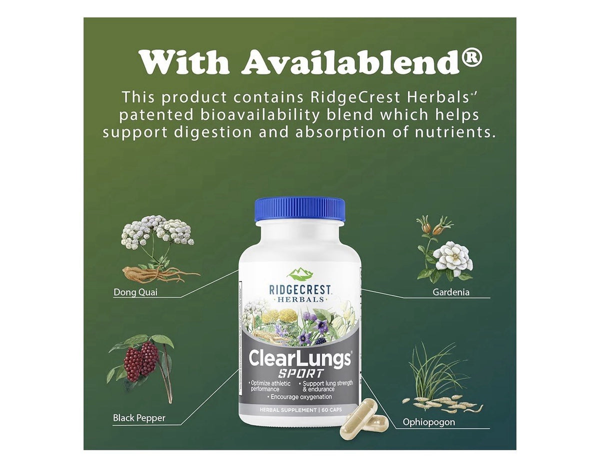 Ridgecrest Herbals ClearLungs Sport Oxygen Intake Optimize Athletic Performance