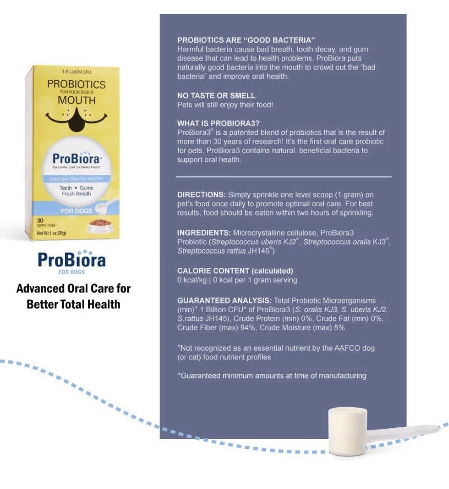 3 Pack Probiora Dogs Probiotic Supplement for Oral Dental Care Reduce Bad Breath