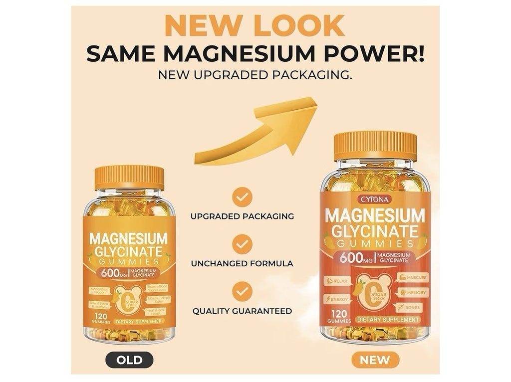 Nextdia Magnesium Glycinate Gummies 600mg Muscles Memory Bones Relax 2 Pack