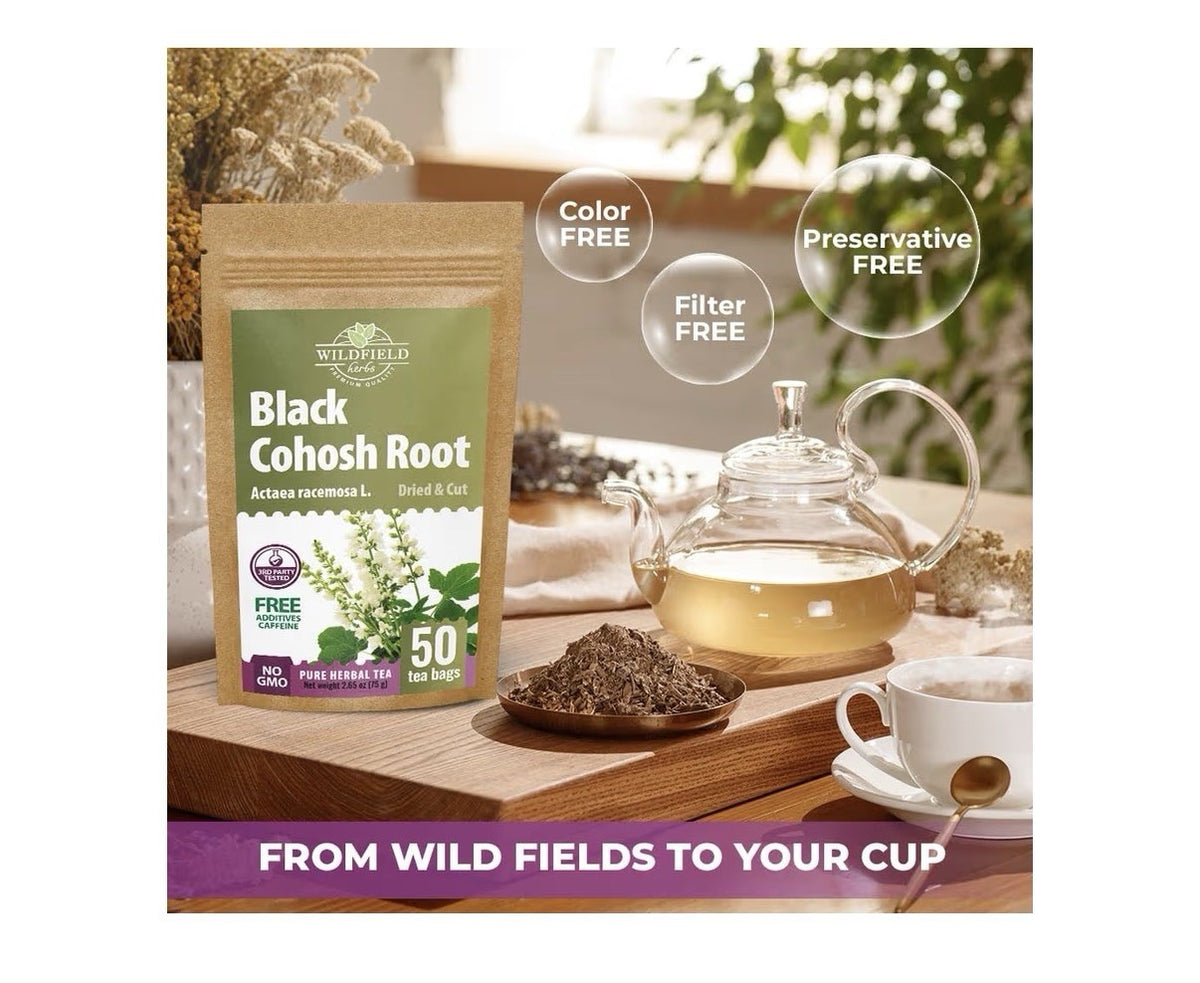 50 bags Black Cohosh 50 Tea Bags Black Cohosh Root Herbal Tea (Actaea racemosa)