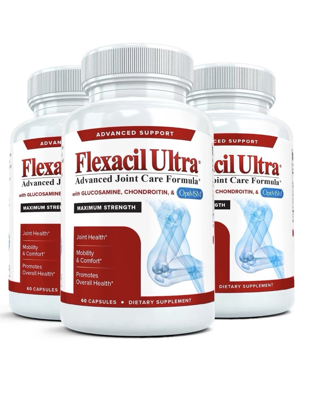 Flexacil Ultra Joint Health Supplement Flexibility Cartilage Support 3 Pack