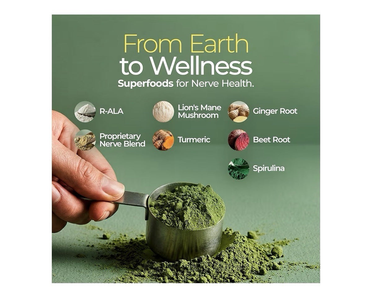The Nerve Brand Neuropathy Blend Powder Nerve Health 30 Servings Citrus Breeze