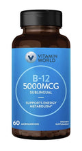 Vitamin World Vitamin B-12 5000 mcg Sublingual Energy Support 60 Microlozenges