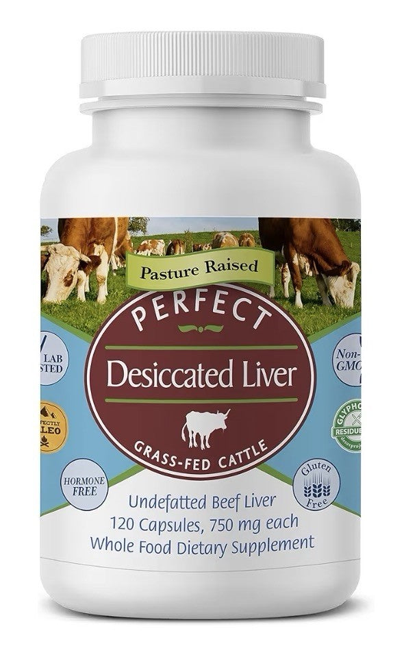 3 Pack Perfect Supplements Desiccated Beef Liver Capsules Grass Fed Supplement