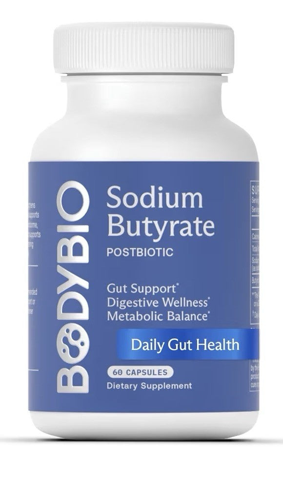 BodyBio Sodium Butyrate Postbiotic Gut Health Digestive Metabolic Balance 60caps