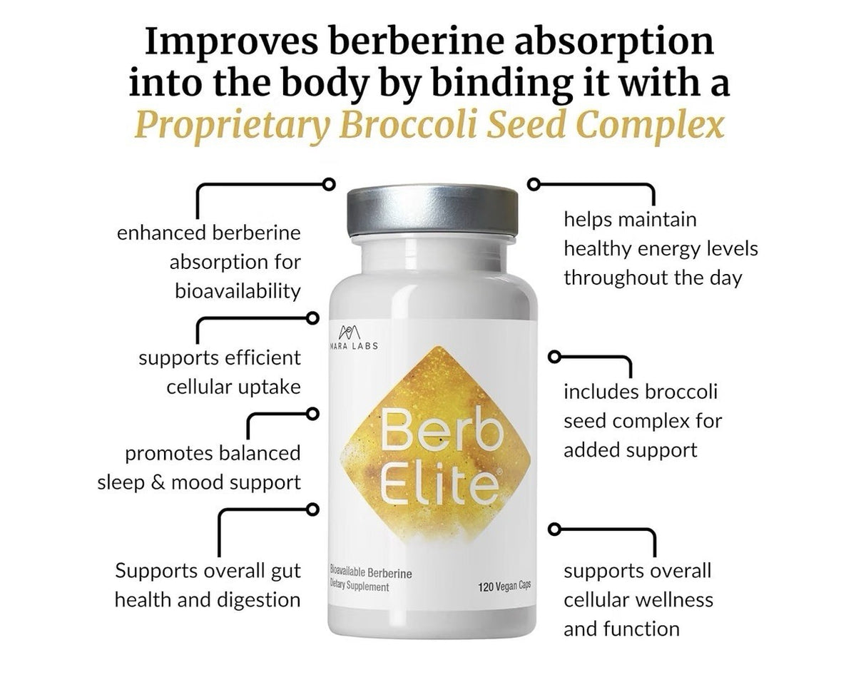 Mara Labs BerbElite Berberine HCL & Broccoli Seed Complex 120 Capsules