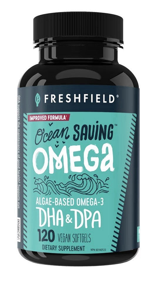 Freshfield Omega 3 Algae Based DHA + DPA Ocean Saving 120 Vegan Capsules