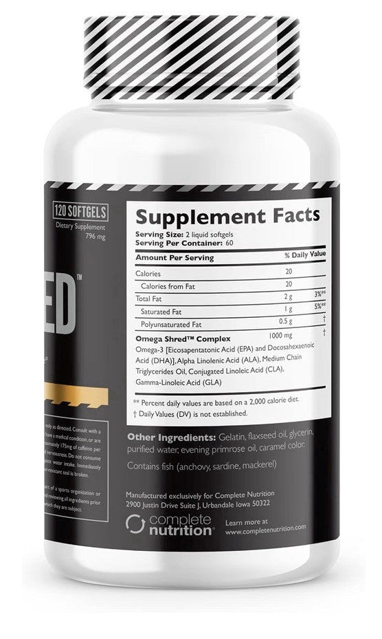 Legal Limit Labs Omega Shreds Lean Support System MCT Oil CLA And Omega3 120sgel