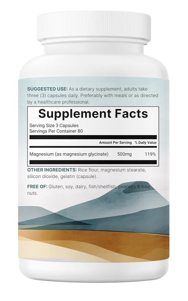 Micro Ingredients Magnesium Glycinate 500mg Per Serving 240 Capsules