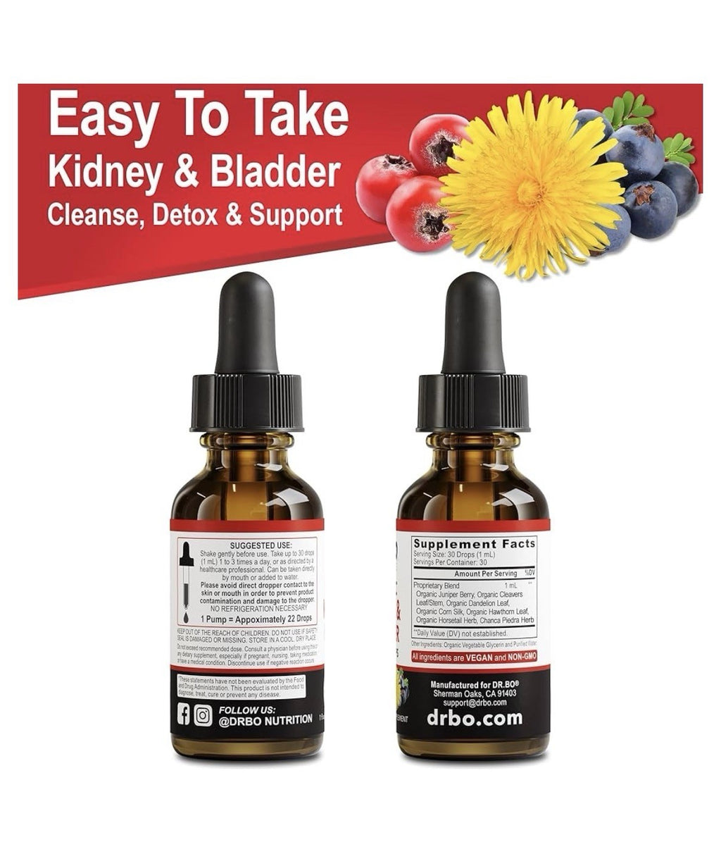 dr.bo Herbals Kidney&Bladder Liquid Drops Renal Kidney Cleanse Detox Urinary 1oz