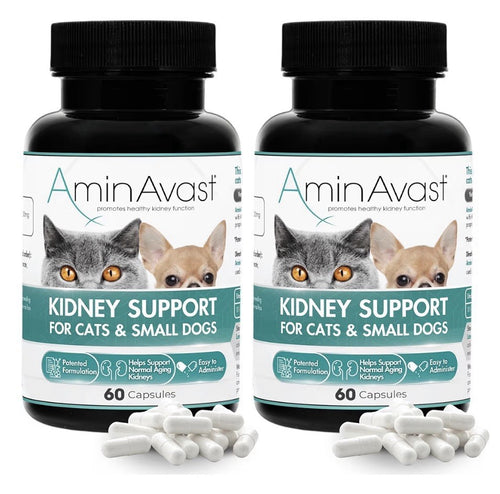 2 Pack AminAvast Kidney Support For Cats And Small Dogs Kidney Function 300 mg