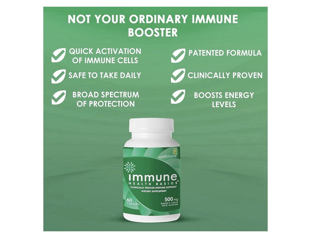 Immune Health Basics Wellmune Immune Support 500mg Beta Glucan Supplement 60caps