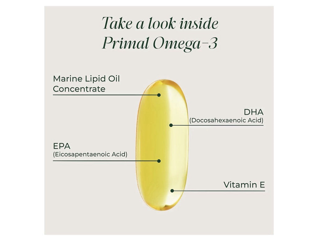 Primal Harvest Omega-3 EPA DHA Supports Brain Heart Joints Health 60 Softgels