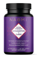 NAOMI Astaxanthin Extra Strength + CoQ10 Cardiovascular Heart Support 30 Softgel