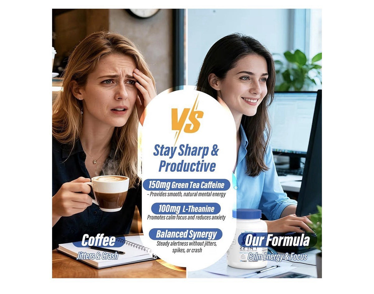 Tzaxyan Pure Brain Wellness for Memory Focus Clarity Cognitive Improvement 2Pack